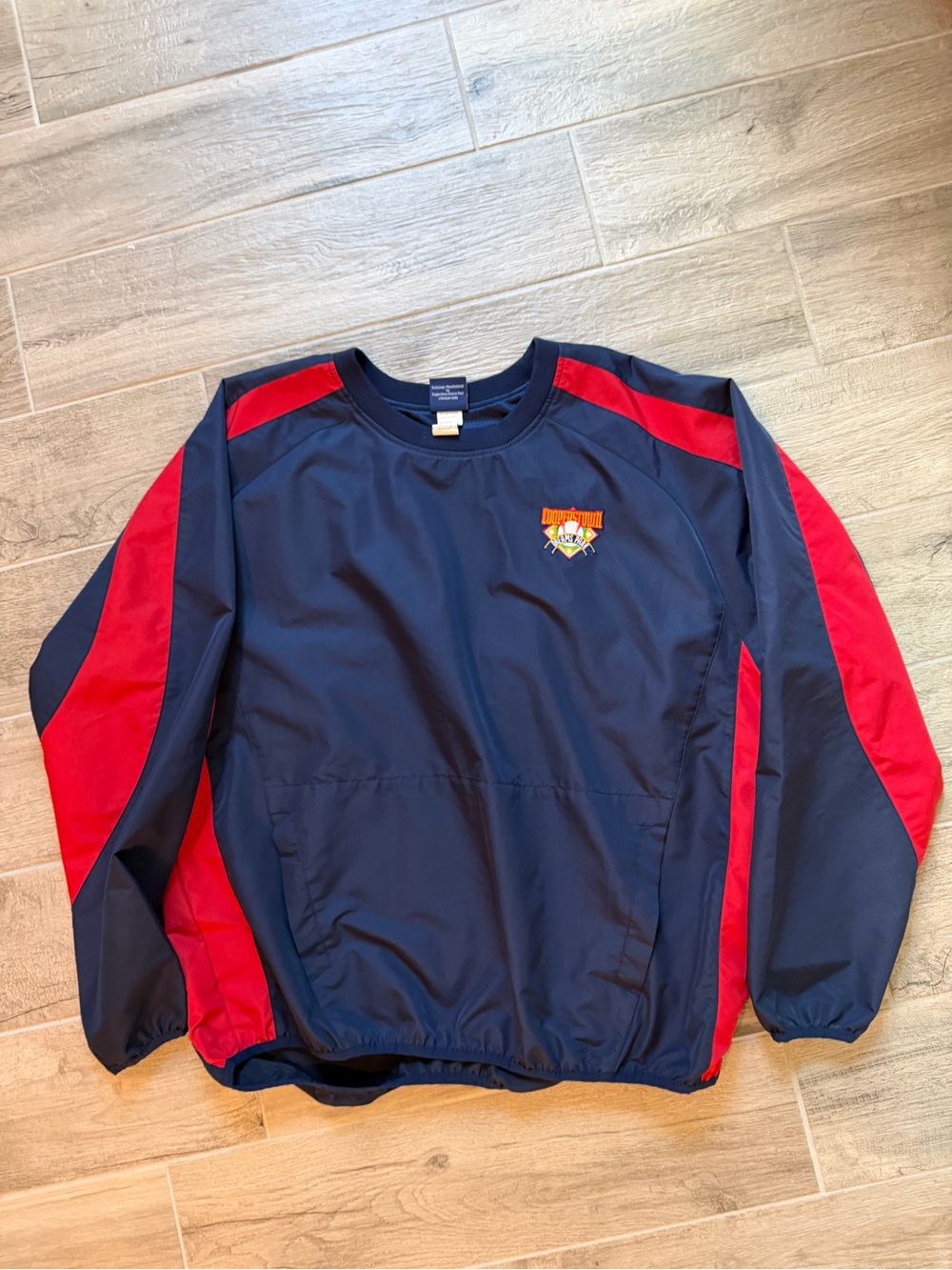 Vintage Navy & Red Pullover Windbreaker with Logo